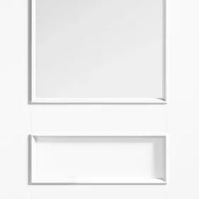 White glazed Toledo internal door with three inset rectangular panels, modern style