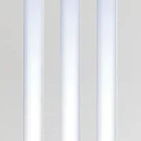 White Utah Glazed 3L door with three vertical clear glass panels, modern interior design