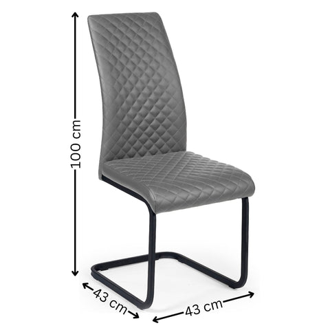Xavier Dining Chair (Set of 4) - Grey - XAV101