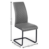Xavier Dining Chair (Set of 4) - Grey - XAV101
