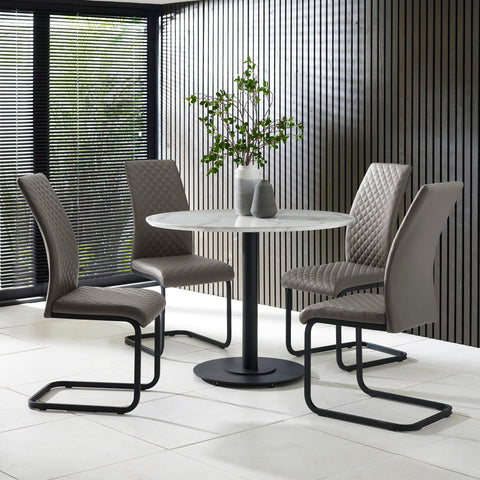 Xavier Dining Chair (Set of 4) - Grey - XAV101