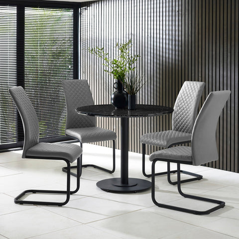 Xavier Dining Chair (Set of 4) - Grey - XAV101