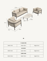 Image of ZOYA 4-Seater Lounging Set with Coffee Table