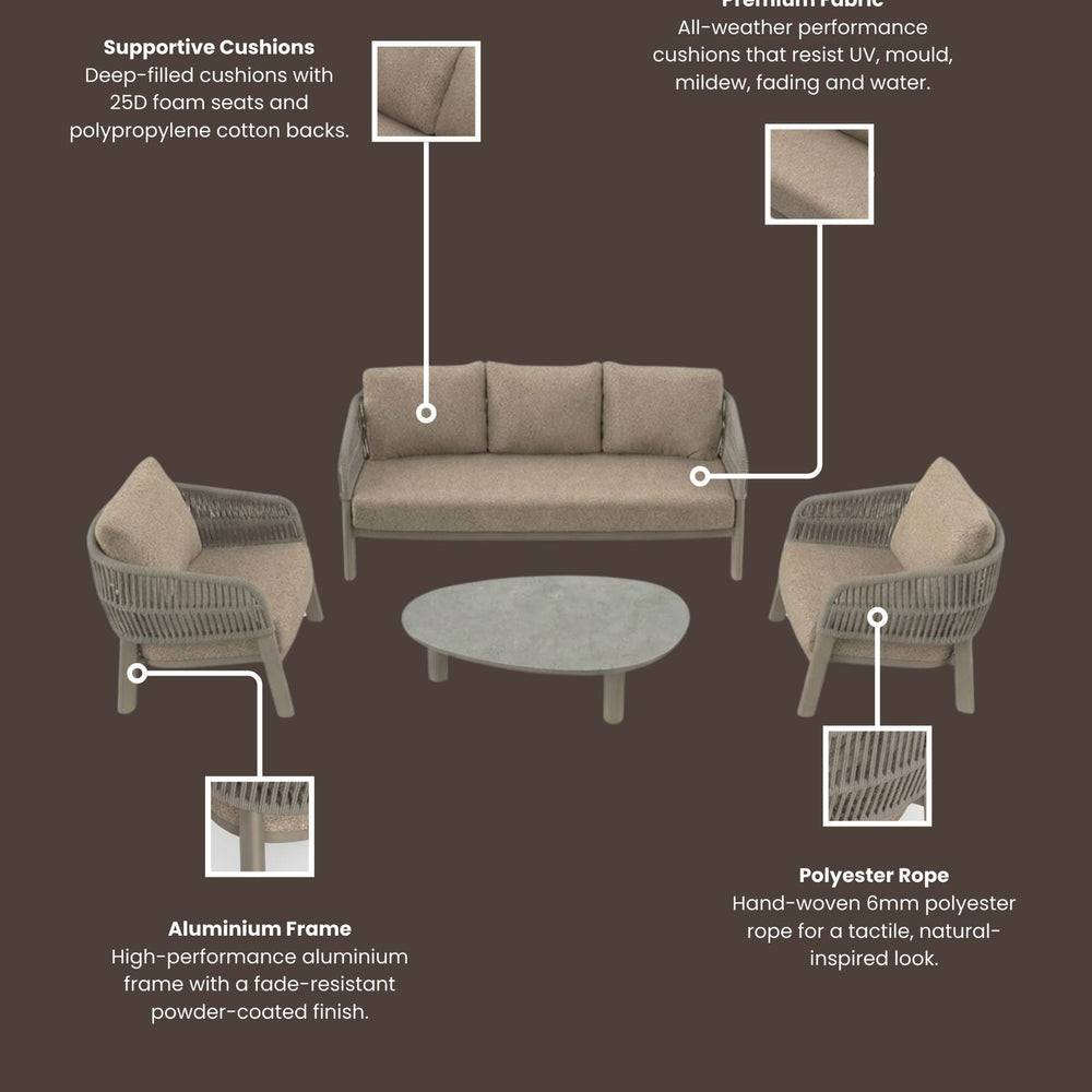 Image of ZURO 5-Seater Lounging Set with Coffee Table