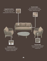Image of ZURO 5-Seater Lounging Set with Coffee Table