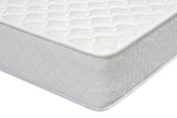White quilted mattress corner with textured top and stitched edge detail