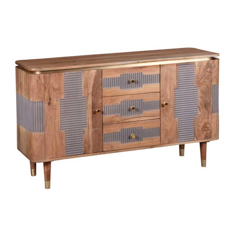 Wilton Acacia Wood 2 Doors 3 Drawers Sideboard - View 2