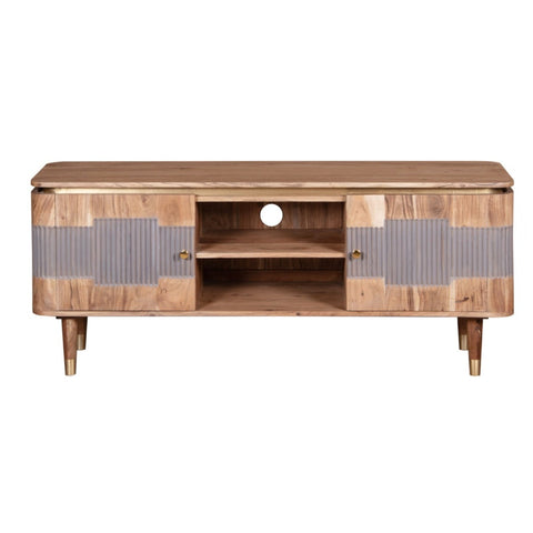 Stylish Wilton Acacia Wood TV unit in natural and grey finish