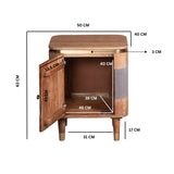 Wilton Acacia Wood Bedside Table with natural grain finish in a stylish bedroom setting