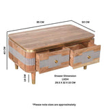 Wilton Acacia Wood 2 Drawers Coffee Table - View 4