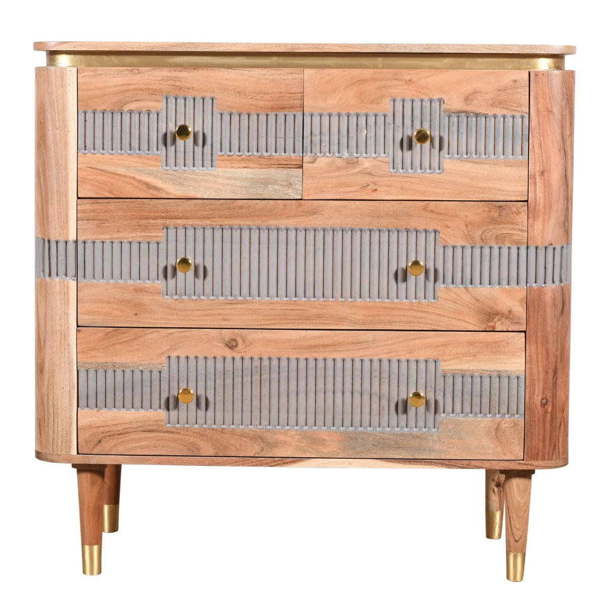 Stylish Wilton 4 Drawer Chest made of natural acacia wood