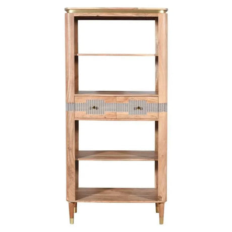 Wilton Acacia Wood 2 Drawers Open Bookcase - View 2