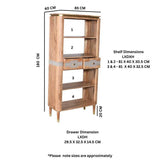 Wilton Acacia Wood 2 Drawers Open Bookcase - View 3