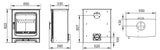 Alderwood 6.7kW Multi Fuel (Eco) - Technical Drawing