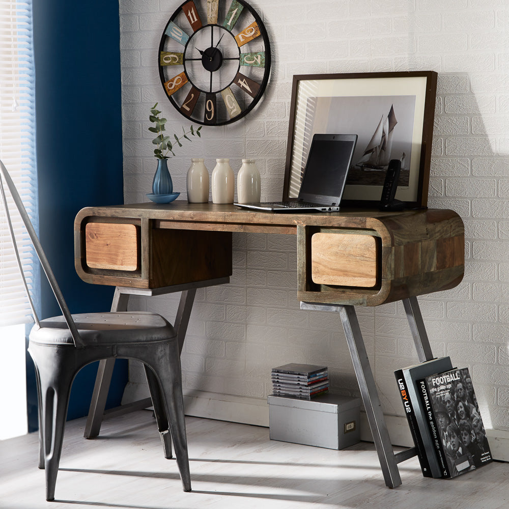 Aspen Medium Sideboard made from solid hardwood and reclaimed metal