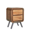Aspen 2 Drawer Lamp Table made from solid hardwood and reclaimed metal