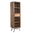 Aspen Narrow Bookcase made from solid hardwood and reclaimed metal