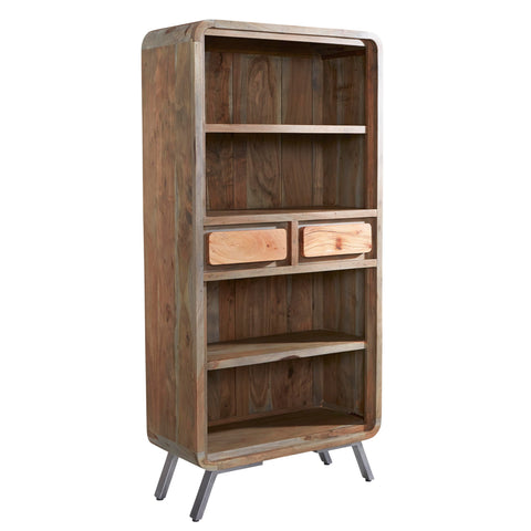 Aspen Large Bookcase made from solid hardwood and reclaimed metal