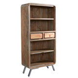Aspen Large Bookcase made from solid hardwood and reclaimed metal
