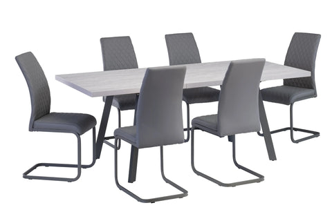 Modern Extending Dining Table - Grey Legs, 1.6m to 2m Length