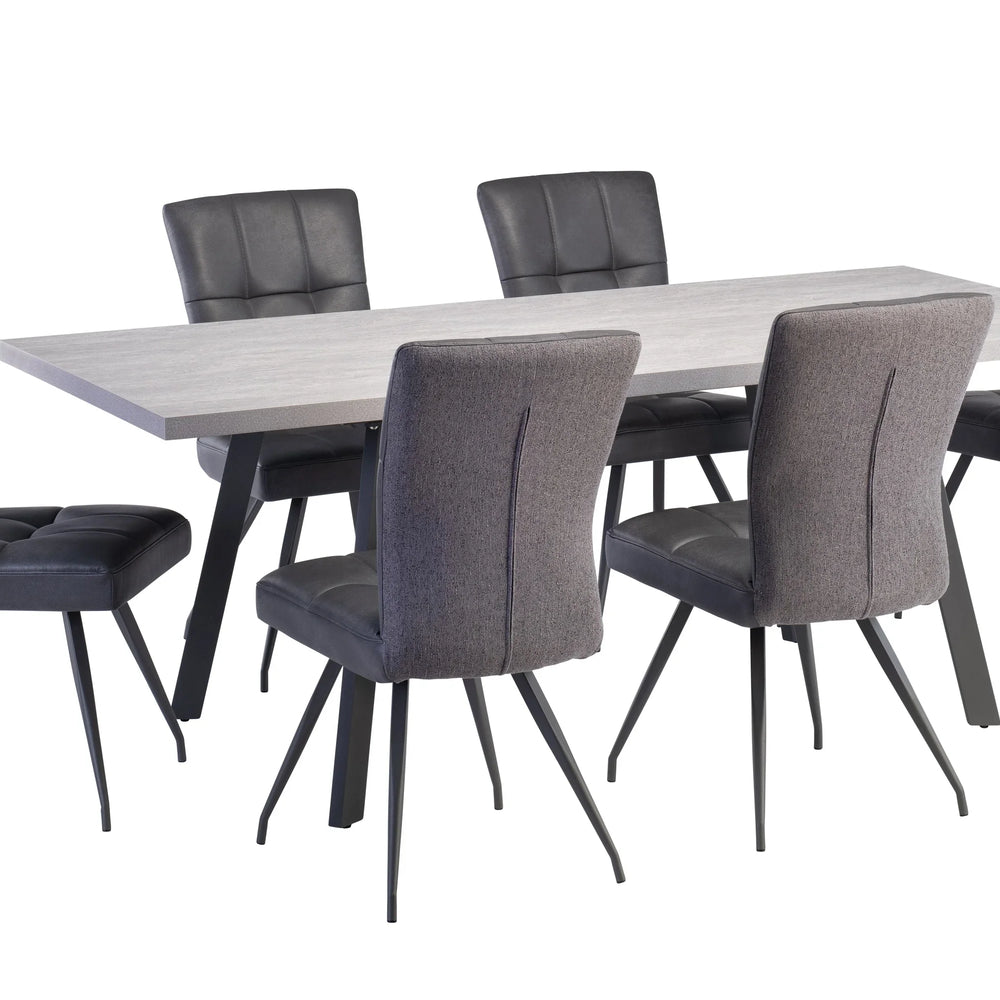Modern Extending Dining Table - Grey Legs, 1.6m to 2m Length