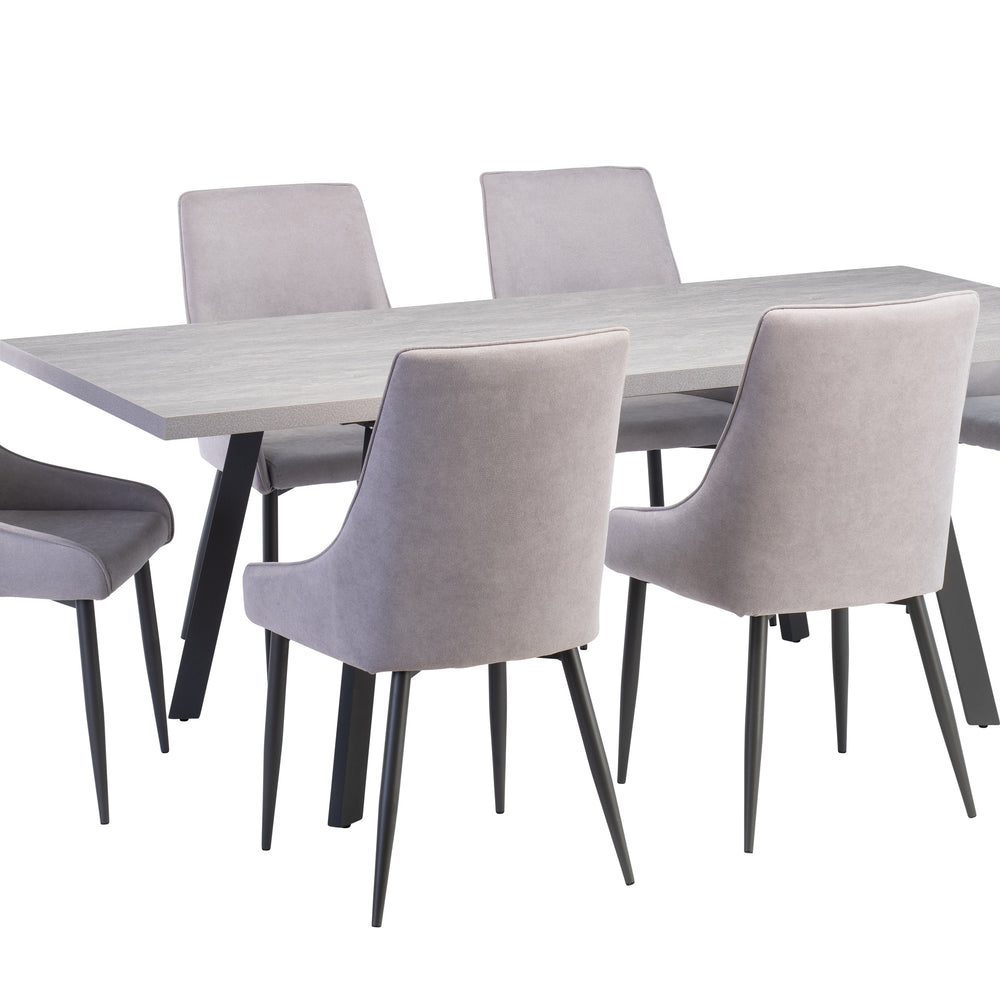 Stylish Grey Fabric Dining Chair with Grey Legs for Modern Homes
