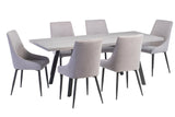Stylish Grey Fabric Dining Chair with Grey Legs for Modern Homes