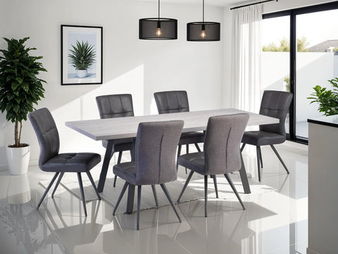 Modern Extending Dining Table - Grey Legs, 1.6m to 2m Length