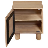 Stylish Austin Solid Wood Bedside Table in light brown mango wood