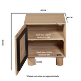 Stylish Austin Solid Wood Bedside Table in light brown mango wood