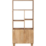 Austin Solid Wood Bookcase in mango wood with fluted pattern