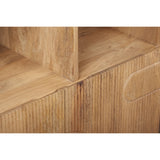 Austin Solid Wood Bookcase in mango wood with fluted pattern