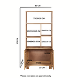 Austin Solid Wood Bookcase in mango wood with fluted pattern