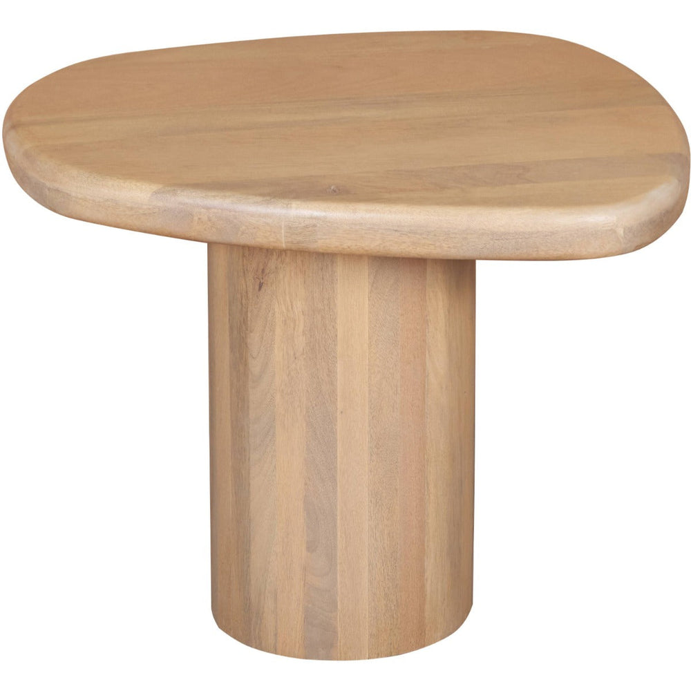 Austin solid wood side table with fluted design in a modern living room