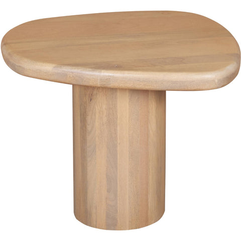 Austin solid wood side table with fluted design in a modern living room