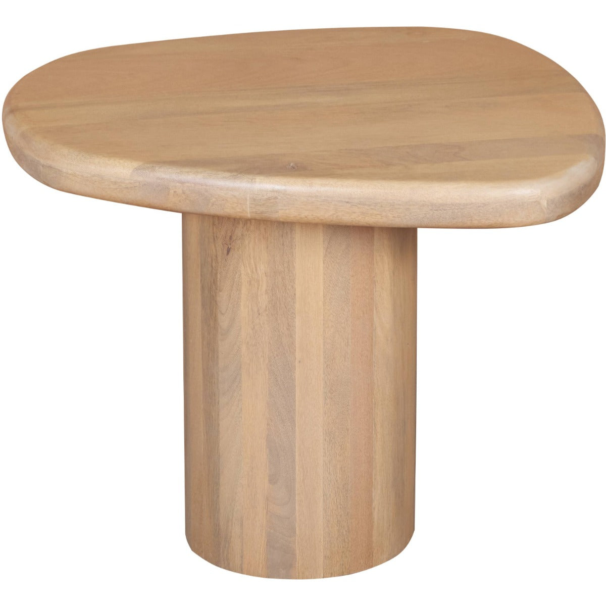 Austin solid wood side table with fluted design in a modern living room