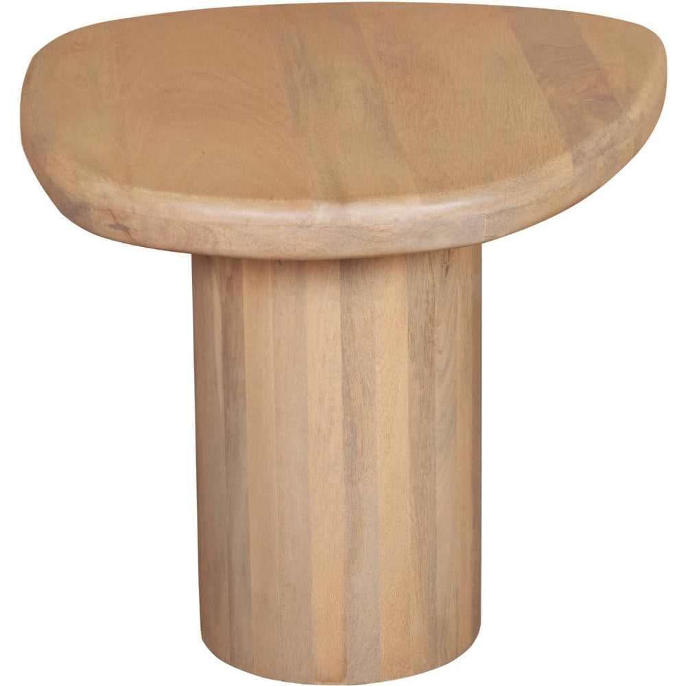 Austin solid wood side table with fluted design in a modern living room