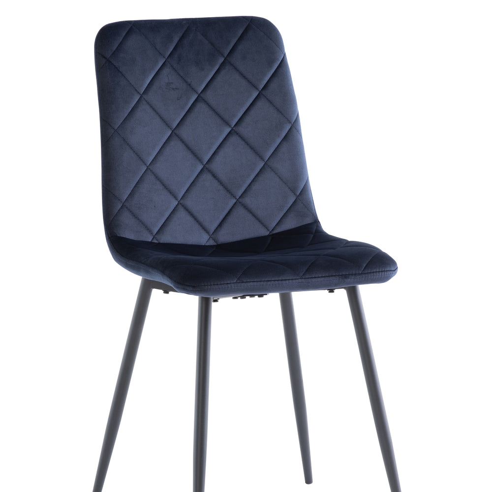 Deep Blue Velvet Dining Chair - Elegant Upholstered Seat for Home