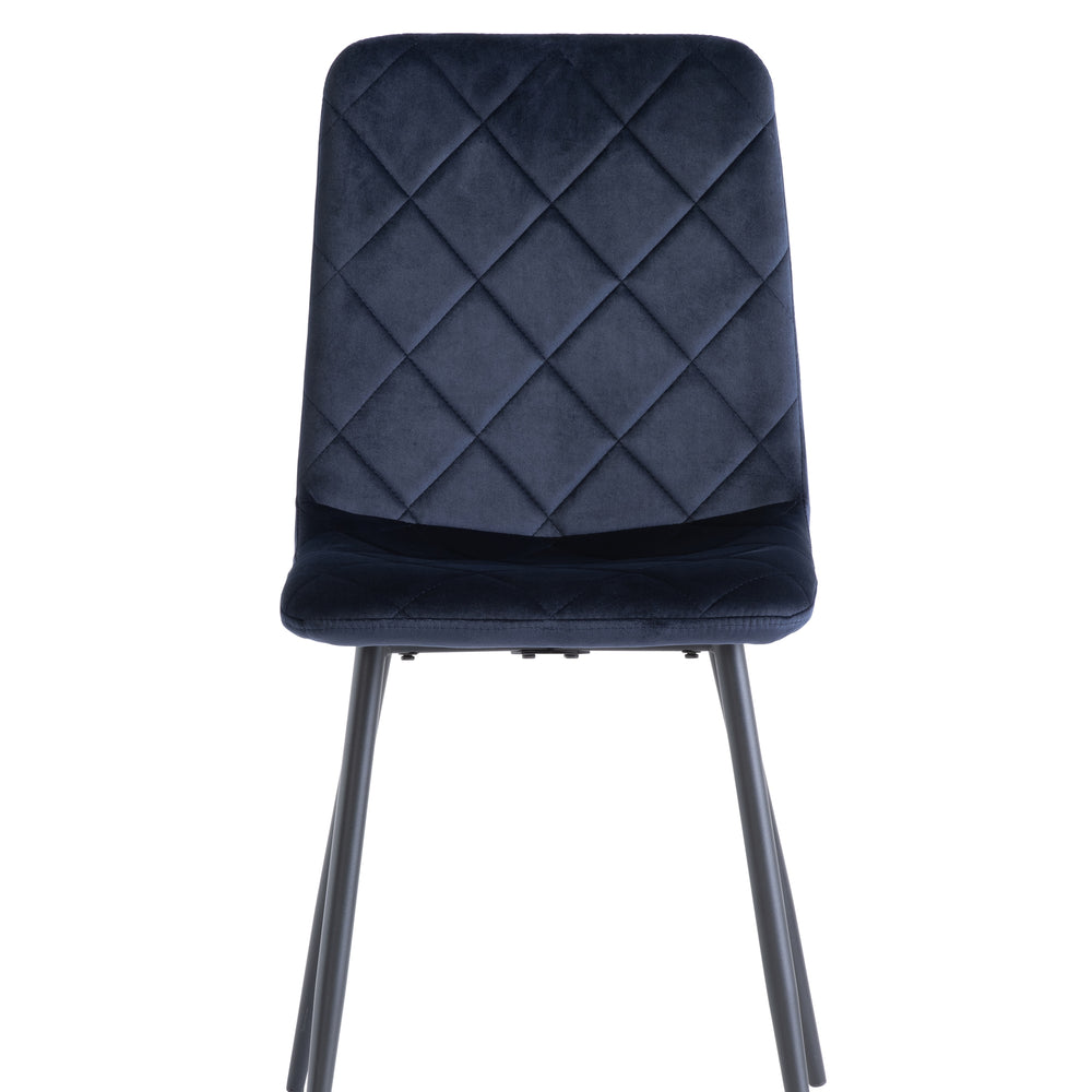 Deep Blue Velvet Dining Chair - Elegant Upholstered Seat for Home