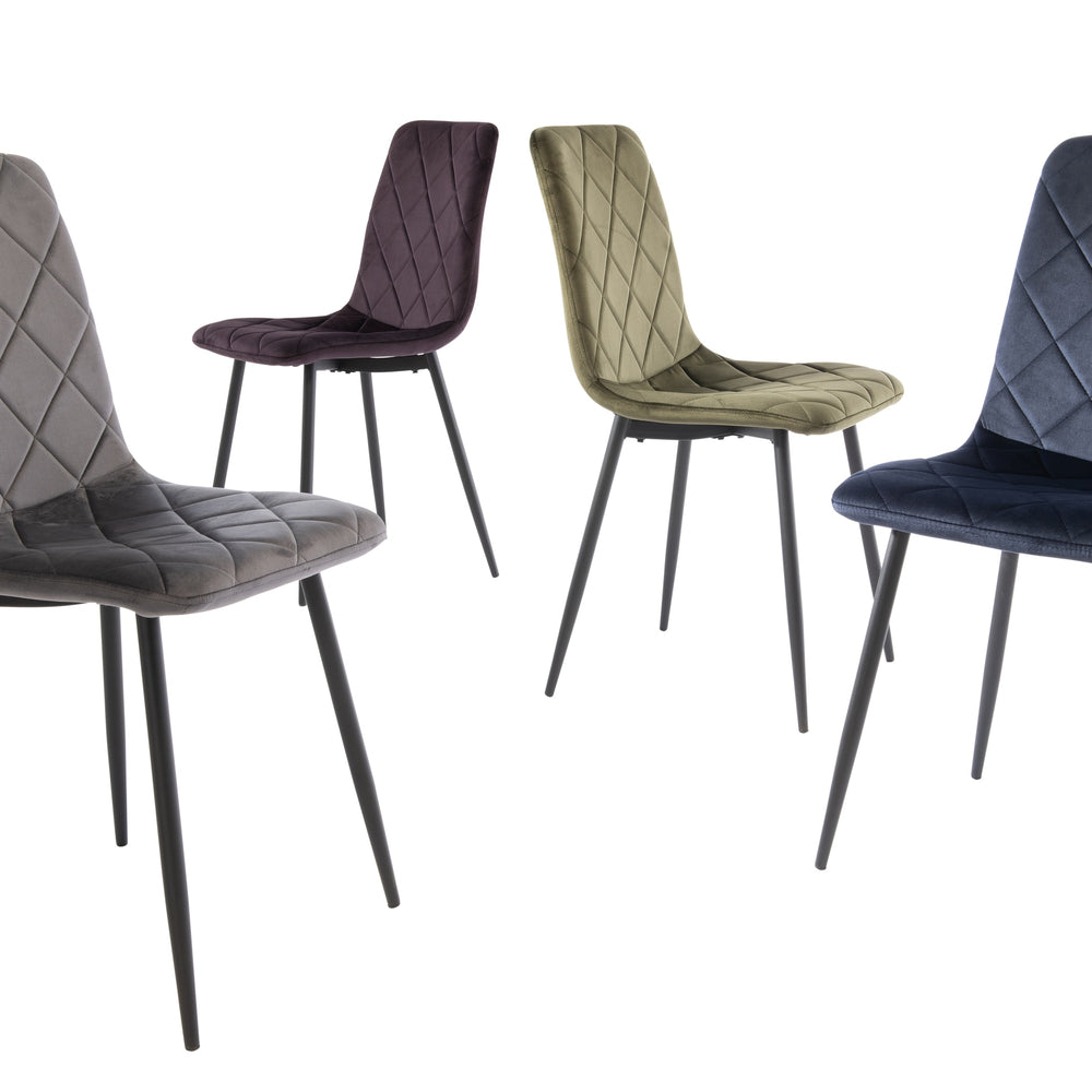 Deep Blue Velvet Dining Chair - Elegant Upholstered Seat for Home