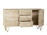 Light Gold Extra Large Sideboard 3 Drawers and 2 Doors - View 3