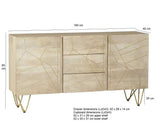 Light Gold Extra Large Sideboard 3 Drawers and 2 Doors - View 4