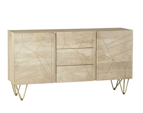 Light Gold Extra Large Sideboard 3 Drawers and 2 Doors - View 2