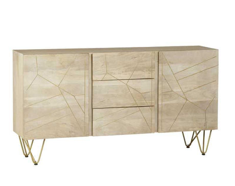 Light Gold Extra Large Sideboard 3 Drawers and 2 Doors - View 2