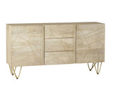 Light Gold Extra Large Sideboard with 3 drawers and 2 doors in a modern design