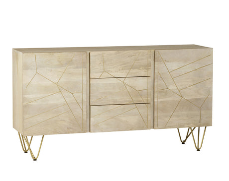 Light Gold Extra Large Sideboard with 3 drawers and 2 doors in a modern design