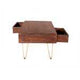 Dark Gold Rectangular Coffee Table with Drawer - View 6