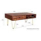 Dark Gold Rectangular Coffee Table with Drawer - View 7