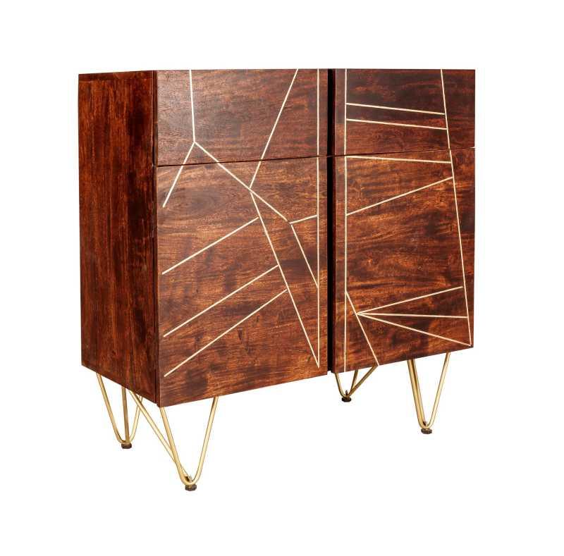 Dark Gold 2 Door Medium Sideboard - View 2