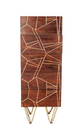 Dark Gold Tall Chest of Drawers - View 3